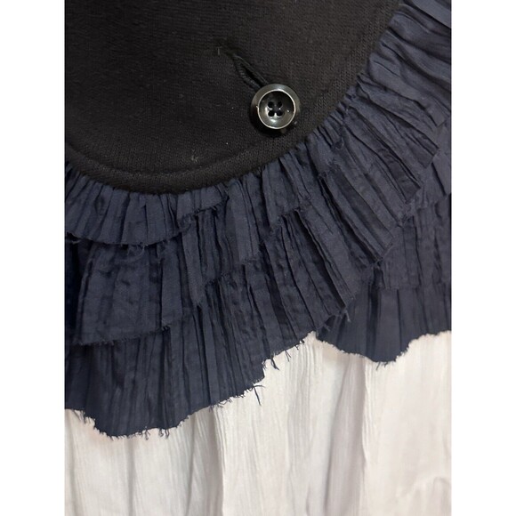 Free people Black Romance Military Ruffles Knit Jacket Sz 6 Victorian Steampunk - Picture 5 of 8